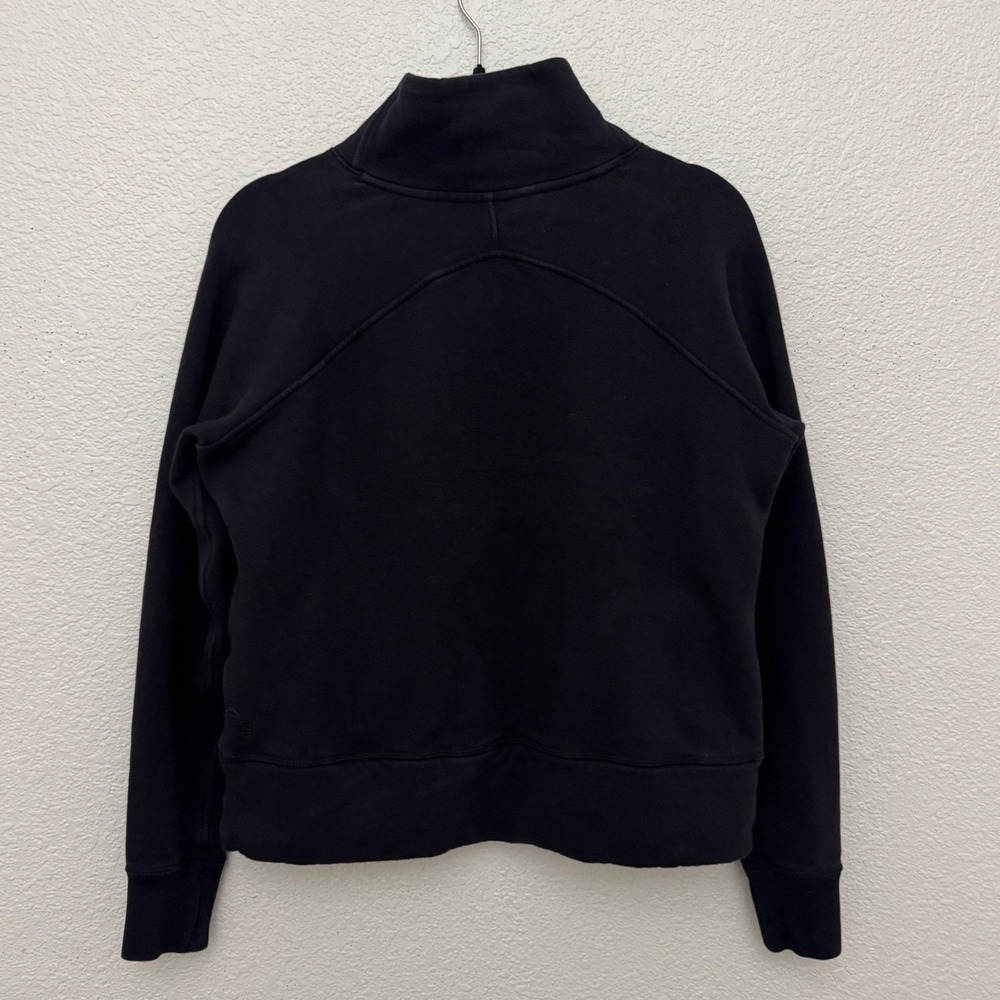 Public Rec Lux Fleece Pullover Sweatshirt Black Funnel Neck Pima Cotton Medium - Picture 6 of 11